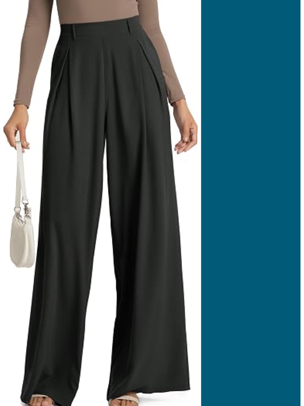 NWT Ododos Wide Leg Pull-On Trouser Pants in Black Size XL 27" Short Length